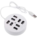 Miniatyrbild 2 av 5: USB 8 Portars Box Multi Dataöverföring USB 2.0 Hub Rund Form Multi-Port Splitter Laddare Adapter Ersättning med LED för USB-enheter, Telefon, USB White