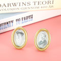 Pikkukuva 4 / 5: 2 kpl/setti nukkekoti Miniatyyri Oval Kehys Kuva Nukkekoti DIY Tarvikkeet