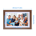 Miniatyrbild 4 av 5: Digital fotoram i trä 10,1 tum HD IPS-skärm Videomusik Elektronisk fotoram med kalenderklocka 100-240V