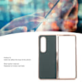 Miniatyrbild 8 av 8: Telefonfodral Skyddande Skal för Samsung Galaxy Z Fold 4 Nano Plätering Äkta Läder Reptåligt Grönt