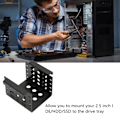 Miniatyrbild 7 av 8: 2,5-tums HDD-monteringsställ i aluminiumlegering, ihålig design, hög hårdhet, 2,5-tums hårddiskbur för 2,5-tums IDE HDD SSD, svart