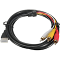 Pikkukuva 1 / 5: HDMI - RCA TV-kaapeli, HDMI-uros - 3 RCA-uros AV-kaapeli, video- ja äänikomponenttimuunninadapteri, 1080P-kaapeli HDTV:lle, musta, 1,5 m
