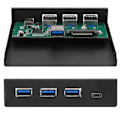 Pikkukuva 4 / 5: 3-porttinen USB3.0 + 1-porttinen USB3.1 tyypin C -liitäntälaajennuskorttipaneeli, musta