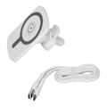 Miniatyrbilde 2 av 8: Magnetisk trådløs billader Plug and Play Høy stabilitet ABS Trådløs billaderholder med brakett for IOS Telefon 12 13 Hvit