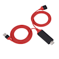 Miniatyrbillede 1 af 5: 3 farver telefon til HDMI-kabel til IOS-grænseflade Digital AV-adapter 1080P Plug Play til IOS Android Rød