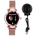 Miniatyrbillede 1 af 5: Vandtæt menstruationscyklus pulsmåler blodtryksmåler smartwatch armbåndsur (guld)