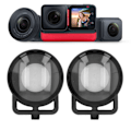 Pikkukuva 1 / 8: Kaksoisobjektiivin suojukset Insta 360 One RS -panoraamalinssiin, toimintakameran lisävarusteet