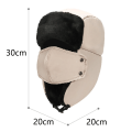 Miniatyrbillede 2 af 5: Neutral shearling fåreskind læder pilot vinter pels hat