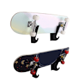 Miniatyrbillede 7 af 8: 2 stk. Akryl Skateboard Rack Vægmontering Skateboard Opbevaringshylde Belastning Bærende Skateboard Hanger med Kroge