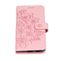 Miniatyrbild 5 av 5: Plånboksfodral i PU-läder med präglade blommor, plånboksfodral med kortfack och stativ för Galaxy S21 Plus