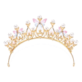 Miniatyrbillede 5 af 5: Prinsesse Tiaraer til Piger, Fødselsdagskrone til Piger Sommerfugl Prinsesse Performance Disc Hår Model Catwalk Håndlavet Krystal Tiara