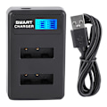Pikkukuva 2 / 2: Kannettava matkustus ulkoilma USB-lataus LCD kaksoispaikka laturi NP-BX1 akulle musta