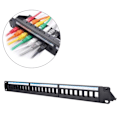 Miniatyrbilde 5 av 5: 19 tommers 24-porters monterbar data patch panel CAT6 nettverkskabel rack (moduler ikke inkludert)