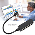 Miniatyrbilde 7 av 8: RJ45 Ethernet Splitter-kabel Enpunkts fire Ethernet-kabel Splitter ABS PCB RJ45 Splitter-adapter for bærbar PC