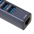 Miniatyrbilde 3 av 5: 4 i 1 USB C Hub RJ45 Gigabit Ethernet Port 3 USB Porter USB C til Ethernet Adapter med Lagring Hull for Bærbare Datamaskiner Nettbrett