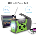 Miniatyrbild 5 av 5: Nödhandvevradio med 3 LED-ficklampa, AM/FM/NOAA bärbar väderradio med 2000mAh Power Bank telefonladdare, solenergi USB