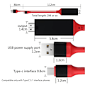 Miniatyrbild 6 av 8: Adapterkabel Typ C till High Definition Multimedia Interface-kabeladapter PVC Koppar för telefon bärbar dator Röd