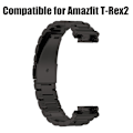 Miniatyrbillede 2 af 5: Solid rustfrit stålrem kompatibel med Amazfit T-Rex2 udskiftningsremme metalurrem