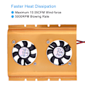 Miniatyrbild 3 av 5: 10.05CFM Vindkraft Hårddiskkylare Snabb Värmeavledning Hårddiskkylning för HDD Guld