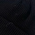Miniatyrbilde 1 av 2: Vinterstrikket ribbestrikket lue P-mønster elastisk ensfarget varm akrylfiber kul ullue for skole svart fri størrelse