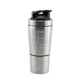 Miniatyrbillede 1 af 5: Shakerflaske med opbevaring til pulver, rustfrit stål shakerflaske med piskeris, BPA-fri