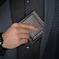 Miniatyrbild 5 av 5: Läder Minimalistiska Plånböcker för Män  Framfickan Kortinnehavare Plånbok