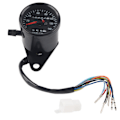 Miniatyrbilde 5 av 6: LED-bakgrunnsbelysning 12 V motorsykkel dobbel kilometerteller speedometermålersett Cafe Racer