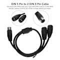 Miniatyrbillede 7 af 8: DIN 5-polet Han til 2 DIN 5-polet Hun Kabel Høj Præcision DIN 5-polet Splitter Adapter Kabel 1.6ft
