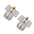 Miniatyrbilde 4 av 5: 2 stk UHF hunn SO239 4 hull stikkontakt panel chassis RF koaksialadapterkontakt