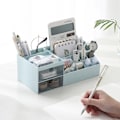 Miniatyrbillede 4 af 5: Kosmetisk/Makeup Vanity Organizer Box, Mini Skrivebordsopbevaring til Kontorartikler, Badeværelsesdisk eller Kommode, 24*12*9cm