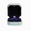 Miniatyrbillede 2 af 2: LED Ring Box Ottekantet Fløjls Bryllupsring Etui Smykke Gaveæske med LED Lys til Smykkevisning Bryllup Forlovelse