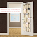 Miniatyrbillede 2 af 5: 24 lommer Multifunktionel Vævning Hængende Sko Opbevaringspose Organizer Holder (Beige)150*55CM