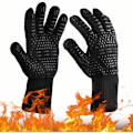 Miniatyrbild 1 av 5: 2-pack ugnshandskar, 1472°F värmebeständiga handskar, XL-storlek grillhandskar, halkfria silikon BBQ-handskar, säkra matlagningshandskar för matlagning för män, ugn