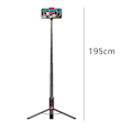 Miniatyrbild 2 av 5: Justerbart stativ med trådlös fjärrkontroll, selfiestick för universell kompatibilitet, magnesiumlegering för överlägsen hållbarhet (med 220°