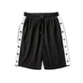 Basketshorts för män med sidosnap och avrivningsdesign