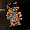 Miniatyrbild 3 av 8: Fällbar telefonfodral TPU PC Anti Slip Sock Proof Protective Färgglad Fällbar Telefon Lyxskydd med Snöre och Stöd för Z FLIP 3