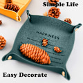 Miniatyrbild 4 av 5: Valetbricka Skrivbordsförvaring Organizer - Multi-Use Läder Catchall Bricka Sängbord Caddy Tärningshållare för Nycklar, Telefon, Plånbok, Mynt, Smycken,