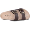 Miniatyrbild 3 av 5: Herr Slip On Flat Casual Cork Sandaler med 2-Rem Spänne, Läder Cork Slide Arizona Sandaler för Män