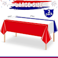 Miniatyrbild 2 av 8: Rektangulär Duk med Patriotisk Design, Fjärde Juli Dekorationer i Rött Vitt Blått, Engångsduk Vattentätt Material, Patriotisk Fest