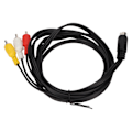 Miniatyrbillede 5 af 5: Mini DIN 10-bens til 3 RCA-kabel Han til Han Klar Signal Video Adapter Ledning til TV-skærm Projektor 5,9ft