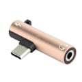 Pikkukuva 7 / 8: 2 kpl 2-in-1 TypeC - 3,5 mm -ääniliitäntäkaapelilaturi, kuulokemikrofonijakaja, sovitin (kulta)