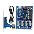 Miniatyrbillede 1 af 5: PCI-E 1X til 4X PCIe USB3.0 Konverter Extender Adapter Kort Udvidelses Kit Til WINDOWS