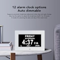 Miniatyrbild 4 av 5: 7-tums digital dagklocka automatisk dimbar 8 språk dagklocka med oförkortad veckomånadsdatum för äldre 110‑240V