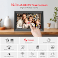 Miniatyrbild 4 av 5: Digital fotoram 10,1 tum, automatisk rotation & högupplöst IPS-pekskärm, stort lagringsutrymme & stilren design, perfekt som present