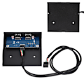 Miniatyrbillede 3 af 5: 3,5 tommer USB2.0 2-port 9-bens forniklet kobbertråd floppy drev frontpanel