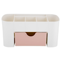 Miniatyrbillede 1 af 5: Multifunktionel skrivebordsarrangør skuffe brevpapirholder makeup opbevaringsboks hjem pink