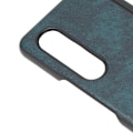 Miniatyrbillede 5 af 8: Business Læder Telefon Etui til Galaxy Z Fold 3 Støvsikker Foldbar Skærm Telefon Etui Mørkegrøn