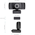 Miniatyrbild 2 av 7: Wansview webbkamera med mikrofon, 1080P autofokus webbkamera för PC och bärbar dator med lock, USB 2.0 Plug & Play, för livestreaming, Zoom, videosamtal,