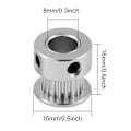 Miniatyrbilde 5 av 5: 5 stk 2GT 20T aluminiumslegering gir synkron tannhjul reimskive for 3D-skriver 8mm