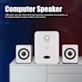 Miniatyrbild 4 av 8: USB-drivna skrivbords högtalare Datorhögtalare med subwoofer för PC Laptop Tablet Desktop Dazzle Version Svart Vit